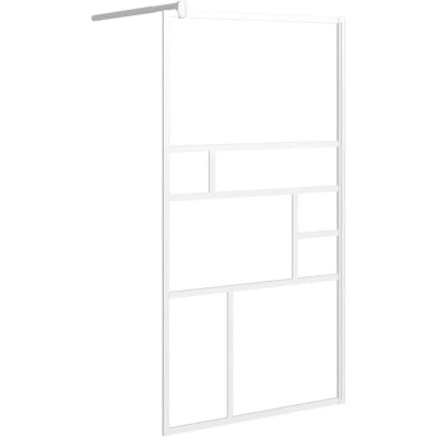 Image of vidaXL Walk in Shower Wall 100x195 cm ESG Glass White