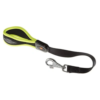 Image of Ferplast Short Dog Lead ERGOFLUO, Large Lead, Ergonomic Padded Handle, Length 55 cm x 2.5 cm, Yellow