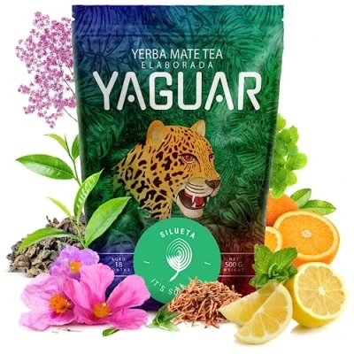 Image of Yerba Mate Yaguar Silueta Tea with Herbs Brazilian Aromatic Blend Gluten Free Vegan (500g)