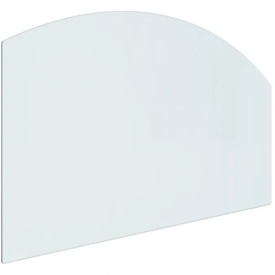 Image of &#039;vidaXL Fireplace Glass Plate Tempered Floor Protector, 100x60 cm, Transparent, High Temperature Resistant, Easy Installation
