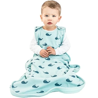 Image of Woolino 4 Season Baby Sleep Bag Merino Wool Sleeping Bag, 2 24 Months, Whales
