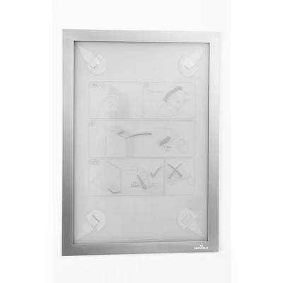 Image of Durable DURAFRAME WallPaper Self Adhesive Magnetic Frame A4 Format in Silver Pack of 1 Frames for Sensitive Surfaces