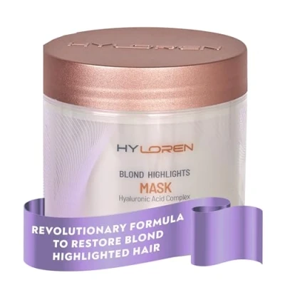 Image of HYLoren Blond Highlights Hair Mask with Hyaluronic Acid, Hydrating Deep Conditioning for Shiny Hair, Damaged masks 500ml
