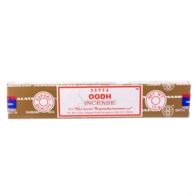 Image of Satya Nag Champa Oodh Incense Sticks x1 pack comes with SAMASIA bookmark can be used for Aromatherapy, Spa, Yoga, Weddings, Meditation, Healing, Positivity and Relaxation