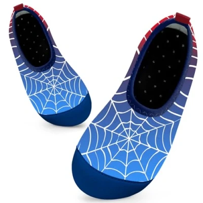 Image of Kids Swim Water Shoes Toddlers Baby Aqua Socks Quick Dry Pool Beach Barefoot for Boys Children(Cobweb Red Blue,28/29 EU)