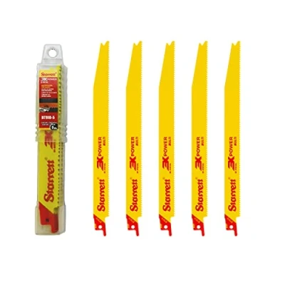 Image of Starrett Multi Purpose Reciprocating Saw Blade 5 Pieces BT910 Bi Metal 225 mm/9&quot; Inch 10TPI Unified Shank Compatible with Bosch Dewalt Makita &amp; Many Others