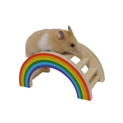 Image of Rosewood Boredom Breaker Small Animal Activity Toy Rainbow Play Bridge,