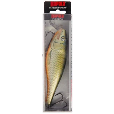 Image of Rapala Super Shad Rap Lure with Two No. 3/0 Hooks, 1.5 2.7 m Swimming Depth, 14 cm Size, Redfin Shiner