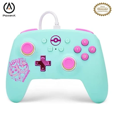 Image of PowerA Enhanced Wired Controller for Nintendo Switch and Oled Model, Advance Gaming Buttons, 3.5mm Stereo Jack Anti Friction Rings, Officially Licensed: Pokémon: Sweet Friends