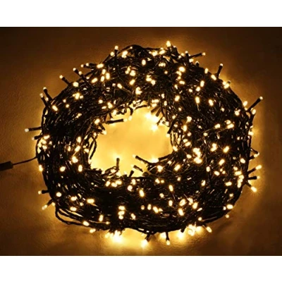 Image of Christmas Concepts® 600 Warm White Super Bright LED 8 Multi Function Energy Saving Indoor/Outdoor Long Lasting Fairy String Lights Class A+++