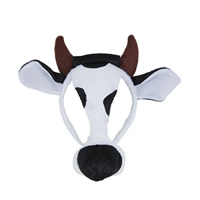 Image of Bristol Novelty EM153 Cow Mask and Sound on Headband, Unisex Child, Multi Colour, One Size