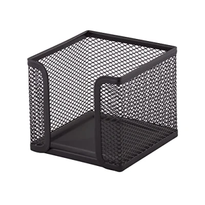 Image of D.RECT Note Box Made of Mesh Solid Metal For the Modern Workplace Black 95 x 80 mm