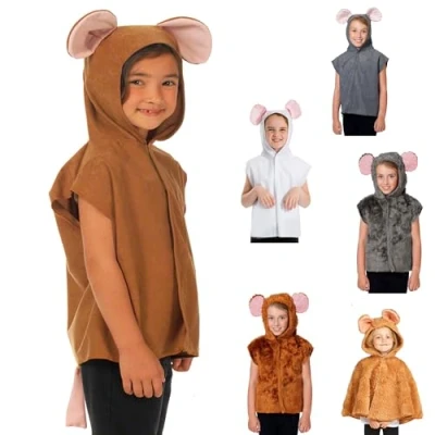 Image of Charlie Crow Brown suede Mouse Costume for kids 3 8 Years.