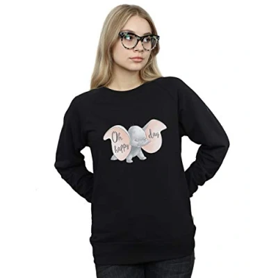 Image of Disney Women&#039;s Dumbo Happy Day Sweatshirt Black XX Large