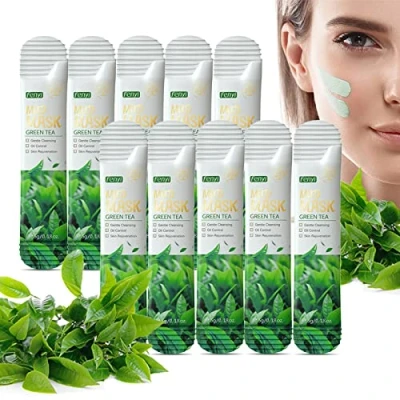 Image of mercham 10 PCS Clay Mask, Green Tea Deep Cleanse Mud Hydrating, Detoxifying, Pore Tightening, Anti Acne Face Masks, Natural Plant Extracts, Masks Skincare for All Skin Types 5ML*10