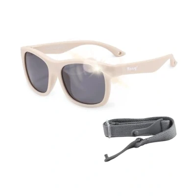 Image of Maesy Baby Sunglasses Luca 1 3 Years Flexible Bendable Adjustable Elastic Band Polarised UV400 Protection Boys and Girls Square (Beige ecru)