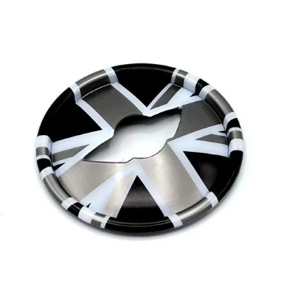Image of Steeling Wheel Cover Trim Cap ABS for Mini Cooper R55 R56 R57 R59 R60 R61 F54 F55 F56 F57 F60 Clubman Hardtop Hatchback Covertible Countryman (F Series, Union Jack Gray)