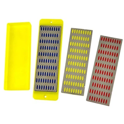 Image of 3pc Diamond Whetstone Knife Blade Sharpening Set 3 Grits All Blades Wet TE316