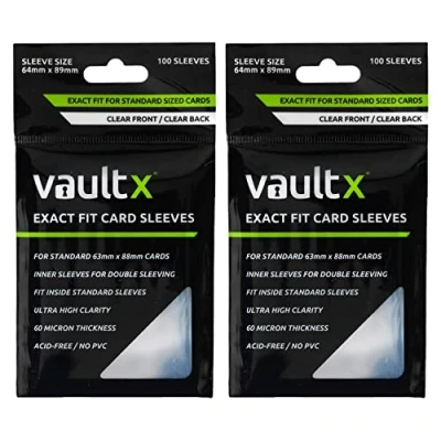 Image of Vault X Exact Fit Trading Card Sleeves High Clarity Perfect Inner for TCG (200 Pack)