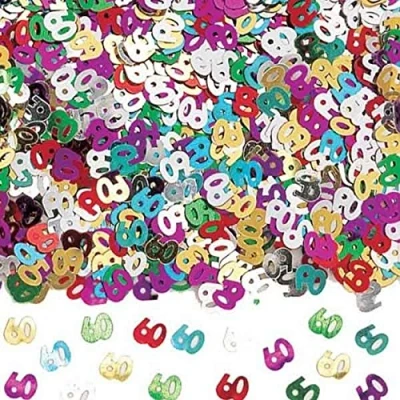 Image of amscan 9900464 Confetti num 60 mul 14g met