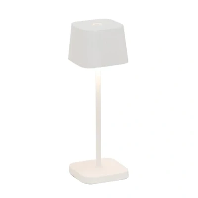Image of Zafferano, Ofelia Micro Lamp, Cordless Rechargeable Table Lamp with Touch Control, for Indoor and Outdoor Use, Dimmer, 2200 3000 K, Height 20 cm, Colour White