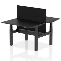 Image of Air B2B 1200x800mm Adjustable 2P Bench Desk CP Black/Black + Screen
