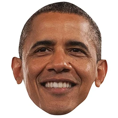 Image of Barack Obama Celebrity Mask, Flat Card Face, Fancy Dress Mask