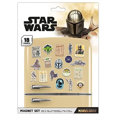 Image of Star Wars The Mandalorian Bounty Hunter Unisex Fridge Magnet, Multi Colour, Plastic