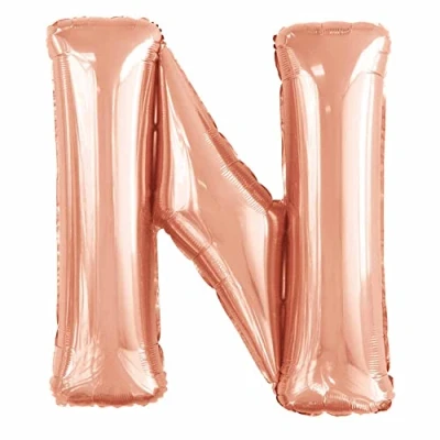 Image of Amscan 9915576 Large Letter N Rose Gold