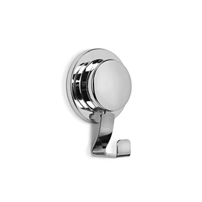 Image of Croydex Stick N Lock Adhesive Robe Hook, Silver, 5 Year Rust Free Guarantee