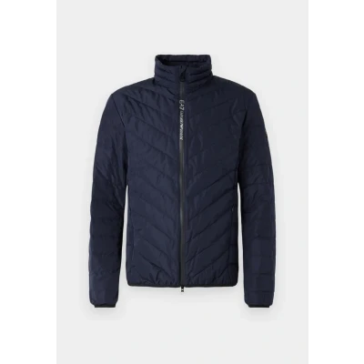 Image of EA7 ARMANI 8NPB13 PNE1Z 1562 Black Padded Jacket with Zip, Stand Collar and Pockets, navy, S