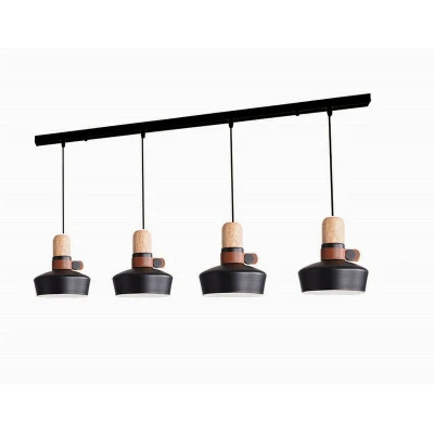 Image of Radnevo Ceiling Pendant Bar Light 4x E27 Max 40W Black
