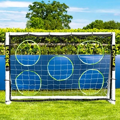 Image of FORZA 6ft x 4ft Football Goal All Weather uPVC Goals Optional Target Sheet, &amp; Carry Bag Included Ready, Set, Goal! (Goal, Ball, Sheet and Bag)