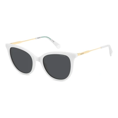 Image of Polaroid Woman PLD 4184/S/X VK6/M9 Sunglasses Polycarbonate White Grey Squared Polarized