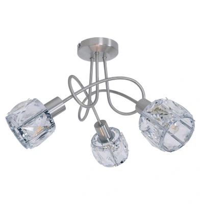 Image of Josefa Multi Arm Semi Flush Ceiling Lamp Steel Blank 3xE14 3000K