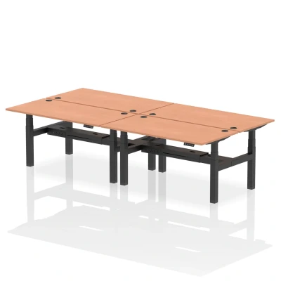 Image of Air B2B 1600x800mm Height Adjustable 4P Bench Desk CP Beech/Black