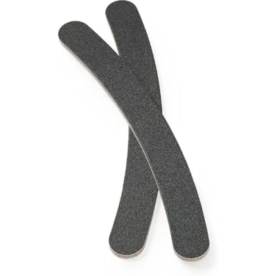 Image of Manicare 2 Pack Curved Nail Files, Boomerang Shape For Ease of Use, Black Emery Boards, Natural And Artificial Nails, Double Sided Medium Grit, At Home DIY Salon Professional Manicure Or Pedicure