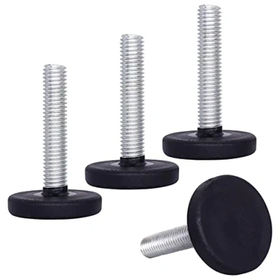 Image of SKIR&#039;CO 4 pcs, Furniture Leveling Feet M8 x 40 mm, Adjustable Metal Round Legs, Threaded Stem, Leveler Glide Foot