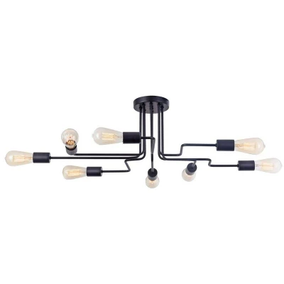 Image of Gilbert Ceiling Lamp Black, 8 Light, E27