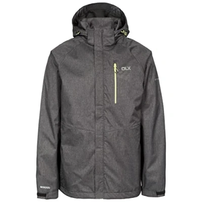 Image of Trespass Men&#039;s Dupree Waterproof Jacket with Removable Hood, Black Marl, S