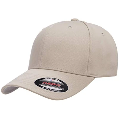 Image of Flexfit Men&#039;s Athletic Baseball Fitted Cap, Stone, S M