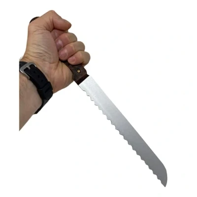 Image of Rubber Johnnies Fake Bread Knife, Scary Jason Halloween Accessories, Realistic Reinforced Foam Prop, Costume Weapons, Full Size