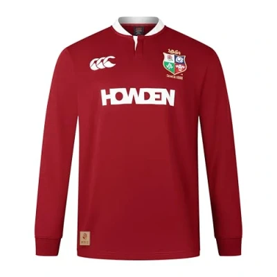 Image of Adult British &amp; Irish Lions Canterbury Long Sleeve Classic Rugby Jersey, Red Dahlia, 3XL