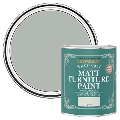 Image of Rust Oleum Green Furniture Paint in Matt Finish Sage Mist 750ml