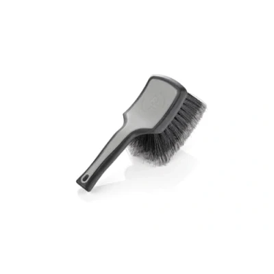 Image of Detail Factory ProGrip Wheel Face Brush Grey and Black Ergonomic Handle Soft Flagged Tip Bristles…