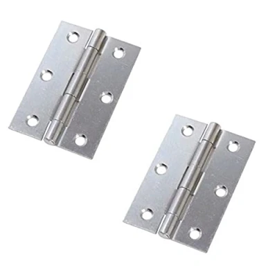 Image of Merriway BH03801 (2 Pcs) 63mm (2.1/2 inch) Bright Zinc Plated Steel Narrow Utility Hinge Pack of 2 Pieces
