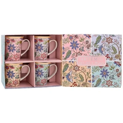 Image of The Leonardo Collection William Morris Lustre Artemis Mugs Set of 4 Kitchen &amp; Home Stylish Tableware Mug for Every Occasion Lovely Coffee Cup Mens Gifts Birthday Women