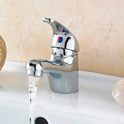 Image of Bathroom Single Lever Basin Sink Mono Mixer Tap Chrome