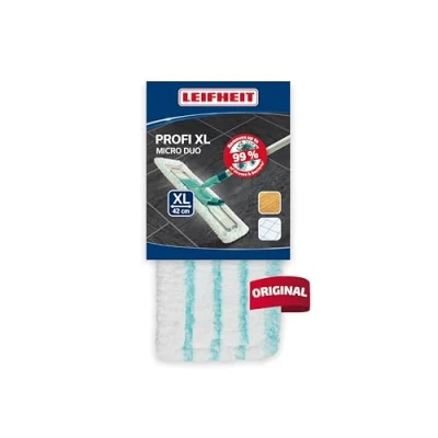 Image of Leifheit Profi XL Mop Replacement Wiper Cover Micro Duo, fibre mix for effective cleaning across all floor types, Fits Mops, 42 cm width