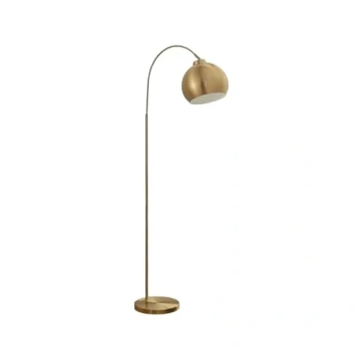 Image of Lindby arc floor lamp Moisia, brass coloured, metal, 148 cm